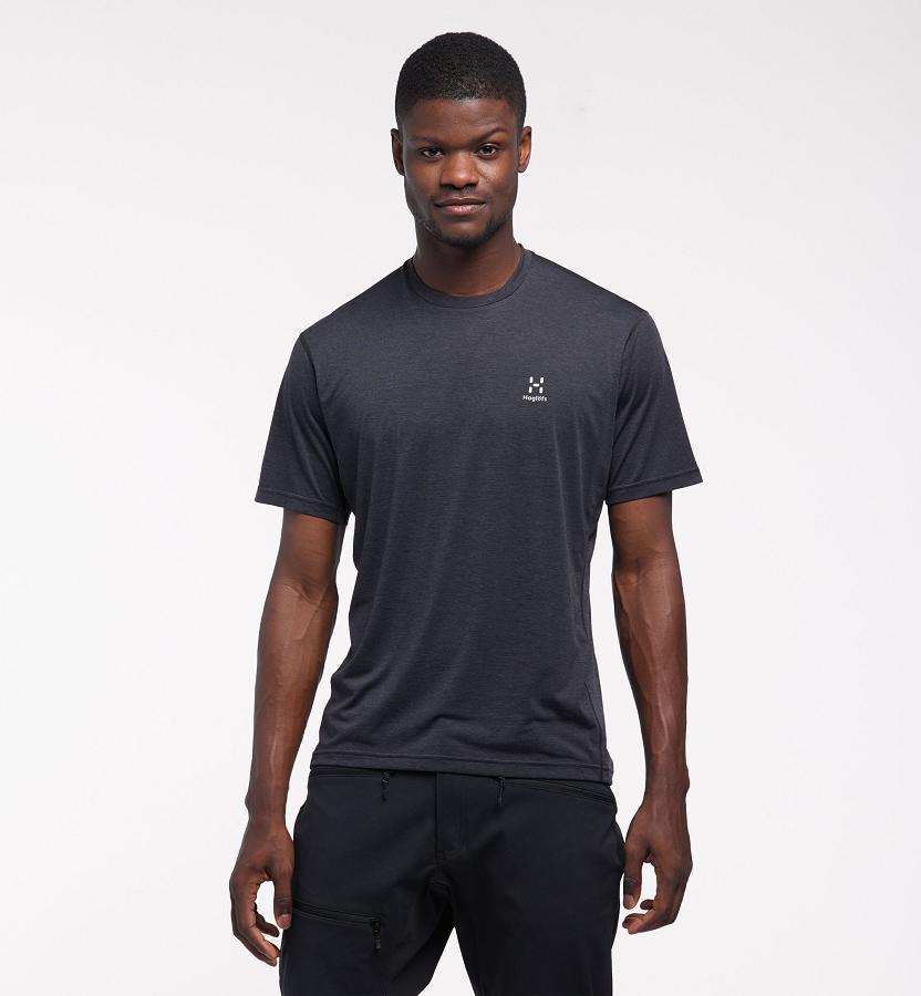 Haglöfs Mens Ridge T-Shirt Black New Zealand 54023CYJI